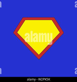 Superhelden Logo auf blauem Hintergrund isoliert. Vektor Stock Vektor