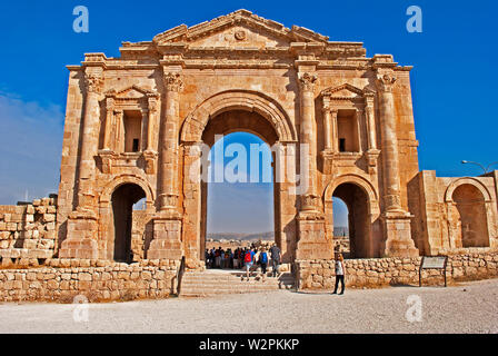 Die römische Architektur. Der antiken römischen Stadt Gerasa in Jerash, Jordanien. Stockfoto