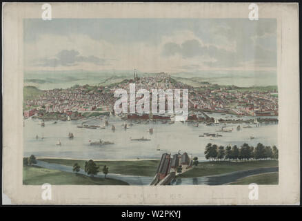 Lithographie von Albany, New York, United States. Stockfoto