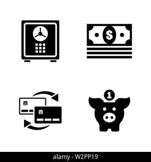 Finanzielle. Einfache ergänzende Vector Icons Set für Video, Mobile Anwendungen, Websites, Print Projekte und ihre Gestaltung. Abbildung schwarz auf weiß Backgro Stock Vektor