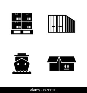 Expressversand. Einfache ergänzende Vector Icons Set für Video, Mobile Anwendungen, Websites, Print Projekte und ihre Gestaltung. Schwarz auf Weiß Stock Vektor