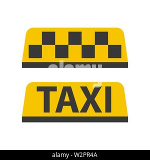 Taxi Symbol logo Zeichen zurück. Vector Illustration Stock Vektor