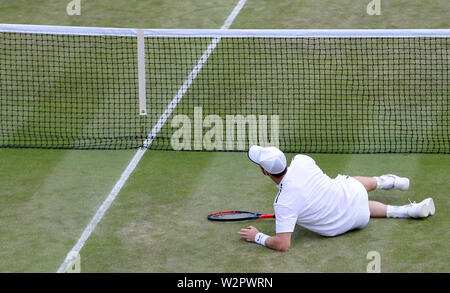 Wimbledon, UK. 10. Juli 2019. Wimbledon Tennis Championships. Andy Murray, gemischtes Doppel, 2019 Credit: Allstar Bildarchiv/Alamy leben Nachrichten Stockfoto