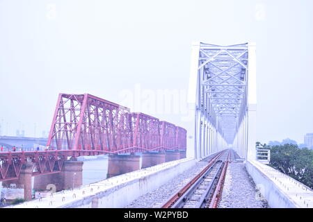 Meghna Eisenbahnbrücke Stockfoto