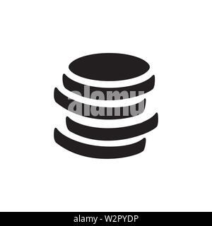 Münze Symbol in Flat Style Vektor Symbol für Apps, UI, Websites. Währung schwarze Symbol Vektor Illustration. Stockfoto