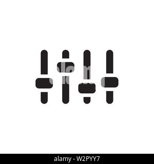 Equalizer-Symbol im flachen Stil Vektor für App, UI, Websites. Schwarzes Symbol Vektor Illustration. Stockfoto