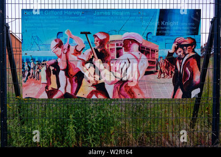 Die Erinnerung an die Titanic Besatzung auf der Shankill Road, Belfast, Nordirland. Stockfoto