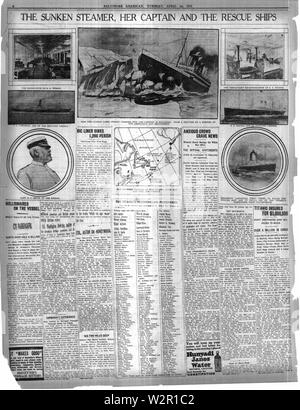 Baltimore American, 16. April 1912, Seite 6 Stockfoto