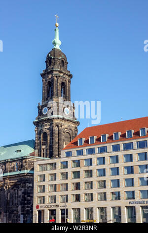 Kreuzkirche Dresden, Altmarkt Gebäude Dresden, Deutschland Europa Stockfoto