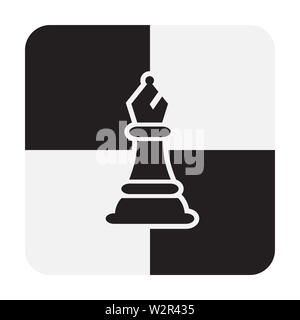 Schach Bischof Stücke isoliert auf weißem Hintergrund. Schachbrett Bischof Silhouetten Vector Illustration. Stockfoto