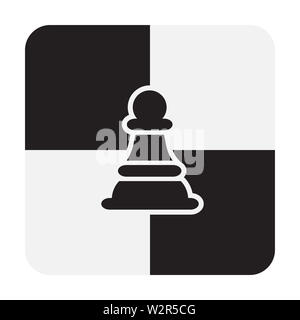 Schach Schachfigur Stücke isoliert auf weißem Hintergrund. Schachbrett Schachfigur Silhouetten Vector Illustration. Stockfoto