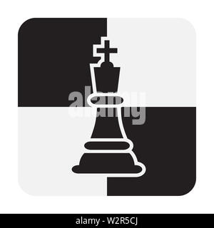 Chess King Stücke isoliert auf weißem Hintergrund. Schachbrett König Silhouetten Vector Illustration. Stockfoto