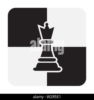 Chess Queen Stücke isoliert auf weißem Hintergrund. Schachbrett Königin Silhouetten Vector Illustration. Stockfoto