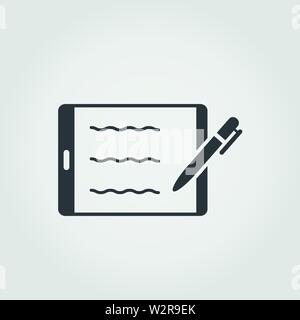 Flaches Symbol für digitale Signatur. Monochromes kreatives Design aus der Blockchain Icons Kollektion. Einfache Schilderdarstellung digitale Signatur Symbol für mobile Stock Vektor