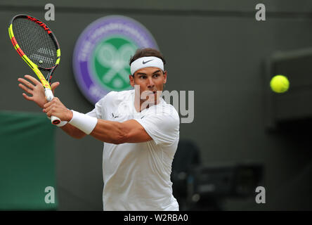 Wimbledon, UK. 10. Juli 2019. Wimbledon Tennis Championships. Rafael Nadal, Spanien, 2019 Credit: Allstar Bildarchiv/Alamy leben Nachrichten Stockfoto