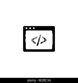 Code der Webseite Symbol in Flat Style Vektor für Apps, UI, Websites. Schwarzes Symbol Vektor Illustration. Stockfoto