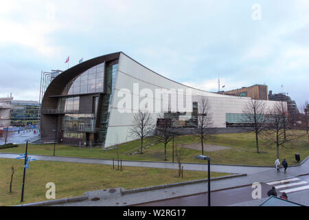 Helsinki, Finnland - 27 Dezember, 2017: moderne Museum für zeitgenössische Kunst befindet sich in Helsinki Finnland gelegen Stockfoto