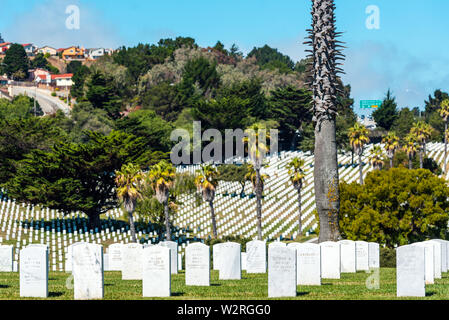 SAN Bruno, Kalifornien, USA - 16. SEPTEMBER 2018: Golden Gate National Cemetery. Stockfoto