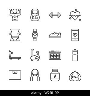 Fitness Icon Set. Vector Illustration Stock Vektor