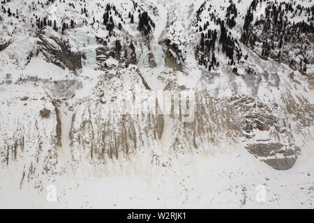 Mer de Glace Tal unter Mont Blanc Massiv in französischer Sprache Alsp Stockfoto