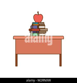 Holz Stuhl und Schreibtisch Lehrer Arbeitsplatz Stock Vektor