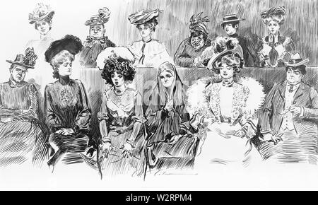 Charles Dana Gibson (1902) Studien in Ausdruck, wenn Frauen sind Juroren Stockfoto