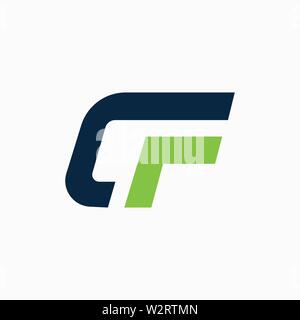 Einfache, moderne erste Logo Vektor CF-Design Stock Vektor