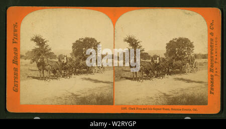 Clark Foss und seine Geysir Team, Sonoma County, Cal, von Thomas Houseworth & Co3 Stockfoto