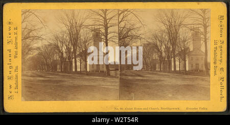 Court House und Kirche, norridgewock Kennebec Tal, von John bachelder 2 Stockfoto