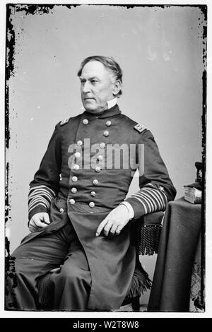 Portrait von Konteradmiral David Glasgow Farragut, Offizier der Bundesmarine. Nasse collodian Glas negativ. Stockfoto