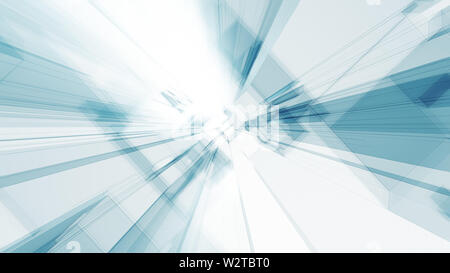 Blaues Leuchten weiße Farbe transparent Glas abstrakt Hintergrund Stockfoto