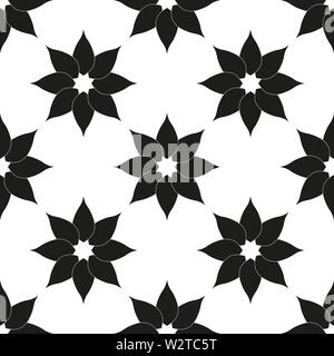 Vektor Muster. Monochrome Ornament mit abstrakten Blume. Eps 10. Stock Vektor