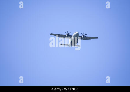 Boboc, Rumänien - Mai 22, 2019: Alenia C 2-27 J Spartan militärisches Transportflugzeug. Stockfoto
