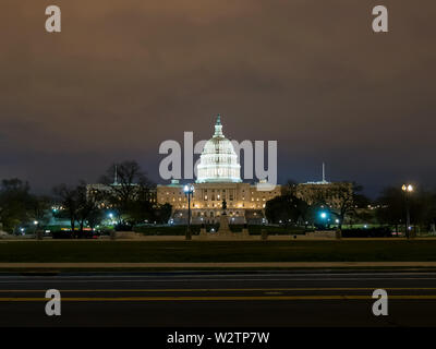 Nacht Sicht der US-Kapitol in Washington. Stockfoto