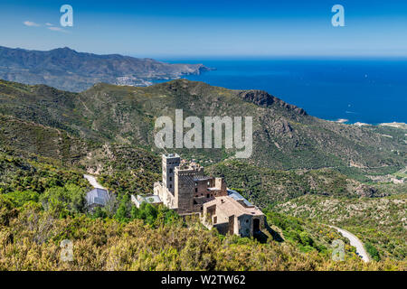 Sant Pere de Rodes Benediktinerkloster, El Port de la Selva, Costa Brava, Katalonien, Spanien Stockfoto