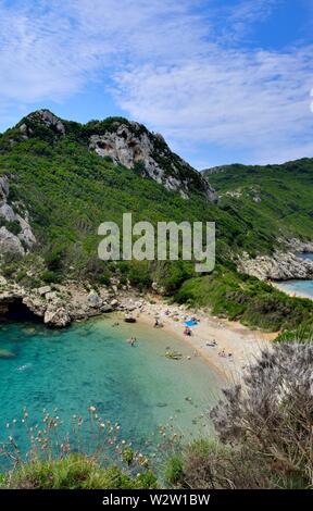 Porto timoni Strand, Kap Arillas, Porto Timoni, Afionas, Korfu, Griechenland, Ionische Inseln Stockfoto