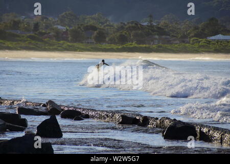 Surfen aus Bellambi Punkt Australien Stockfoto