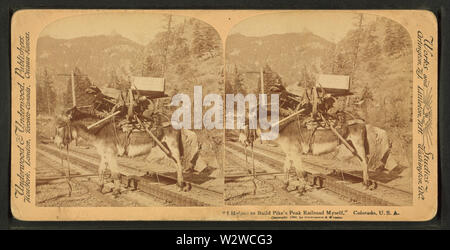 Ich half Pike's Peak railroad mich, Colorado, USA, von Robert N Dennis Sammlung von stereoskopische Ansichten 5 zum Erstellen Stockfoto