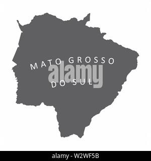 Mato Grosso do Sul State map Silhouette Stock Vektor