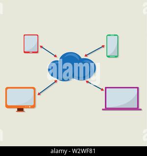 Cloud Technologie Konzept Vector Illustration Stock Vektor