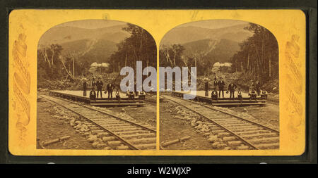 Kreuzung der BC und MRR, mit Mt Washington RR, von Robert N Dennis Sammlung von stereoskopische Ansichten Stockfoto