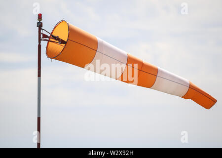 Details mit einem Wind Blinker auf einem Flughafen Stockfoto