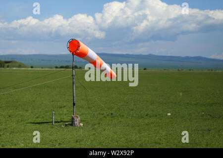 Details mit einem Wind Blinker auf einem Flughafen Stockfoto