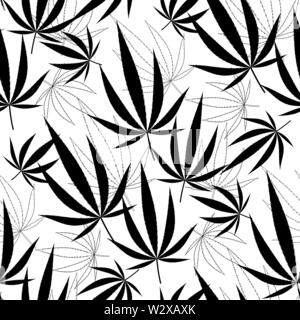 Nahtlose Muster mit hmp verlässt. Vektor Illustration.. Stock Vektor