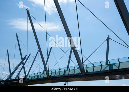 Die forthside Fußgängerbrücke über die Bahnlinie in Stirling Stadtzentrum Stirlingshire Schottland Stockfoto