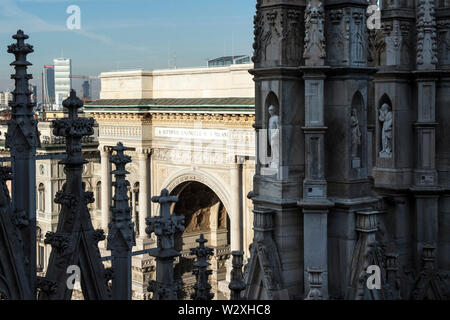 Italien, Lombardei, Mailand, Stadtbild vom Dom auf dem Dach Stockfoto