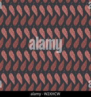Die nahtlose Vektor Muster mit Blatt Formen im Set stripe Layout Stock Vektor