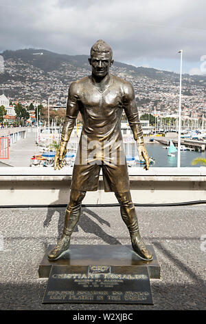 Portugal, Madeira, Funchal, Cr7, Cristiano Ronaldo die Statue Stockfoto