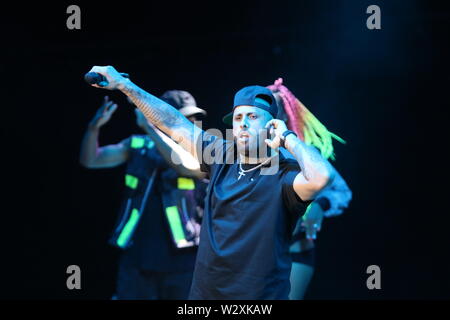 Juli 11, 2019 - 10-7-2019 (Marbella, Malaga) Amerikanische Reggaeton Sänger Nicky Jam durchgeführt, der zum ersten Mal am Starlite Festival in Marbella mit einem vollen absoluten wo er all seine Hits (Bild: © Lorenzo Carnero/ZUMA Kabel sang) Stockfoto