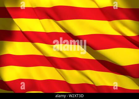 3D-Rendering von Katalonien spanische Gemeinschaft Flagge Stockfoto